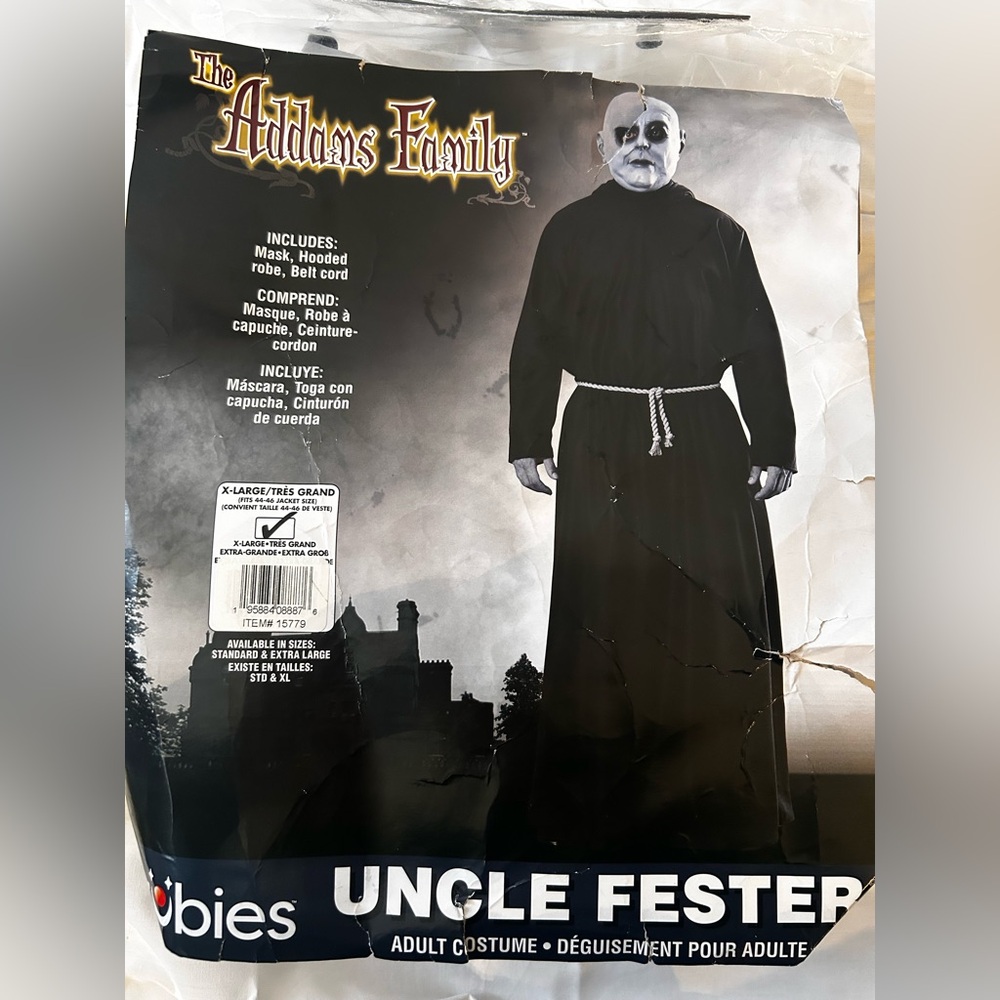 Uncle Fester‎ Adult Costume with Mask and Robe size XL